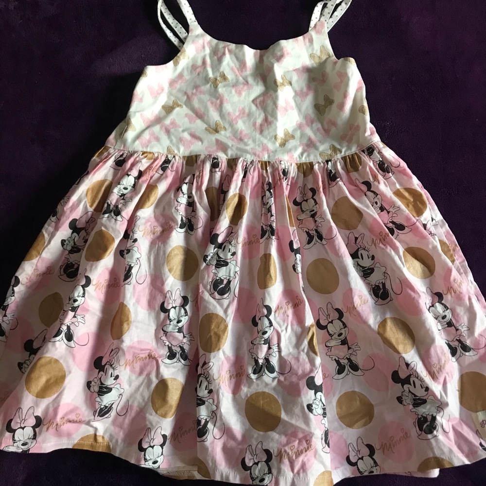 Disney Minnie Mouse Pink and Gold Kids Dress